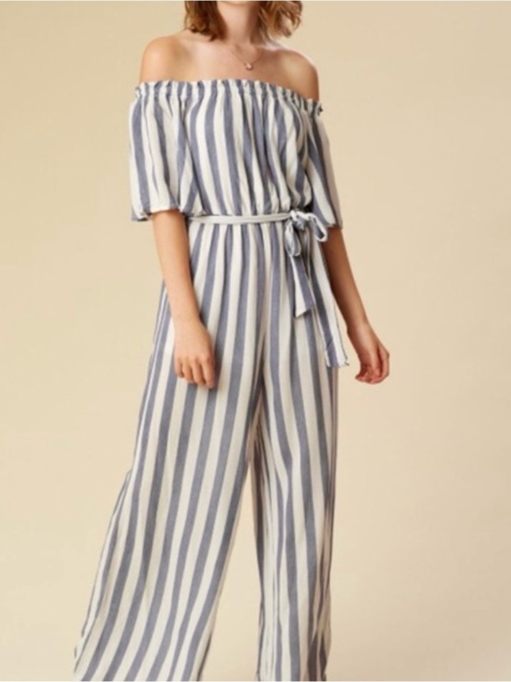 Altar’d State Camellia Blue & White Jumpsuit Size Small